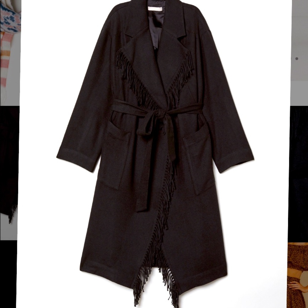 H&m black peacoat, NWT